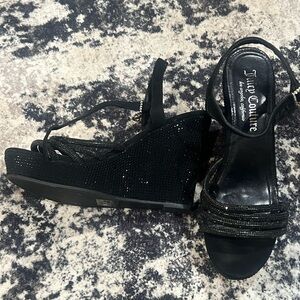 Juicy Couture Sparkling Black Wedges